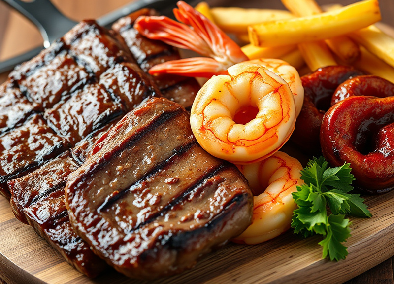 Steak, Shrimp & Ribs